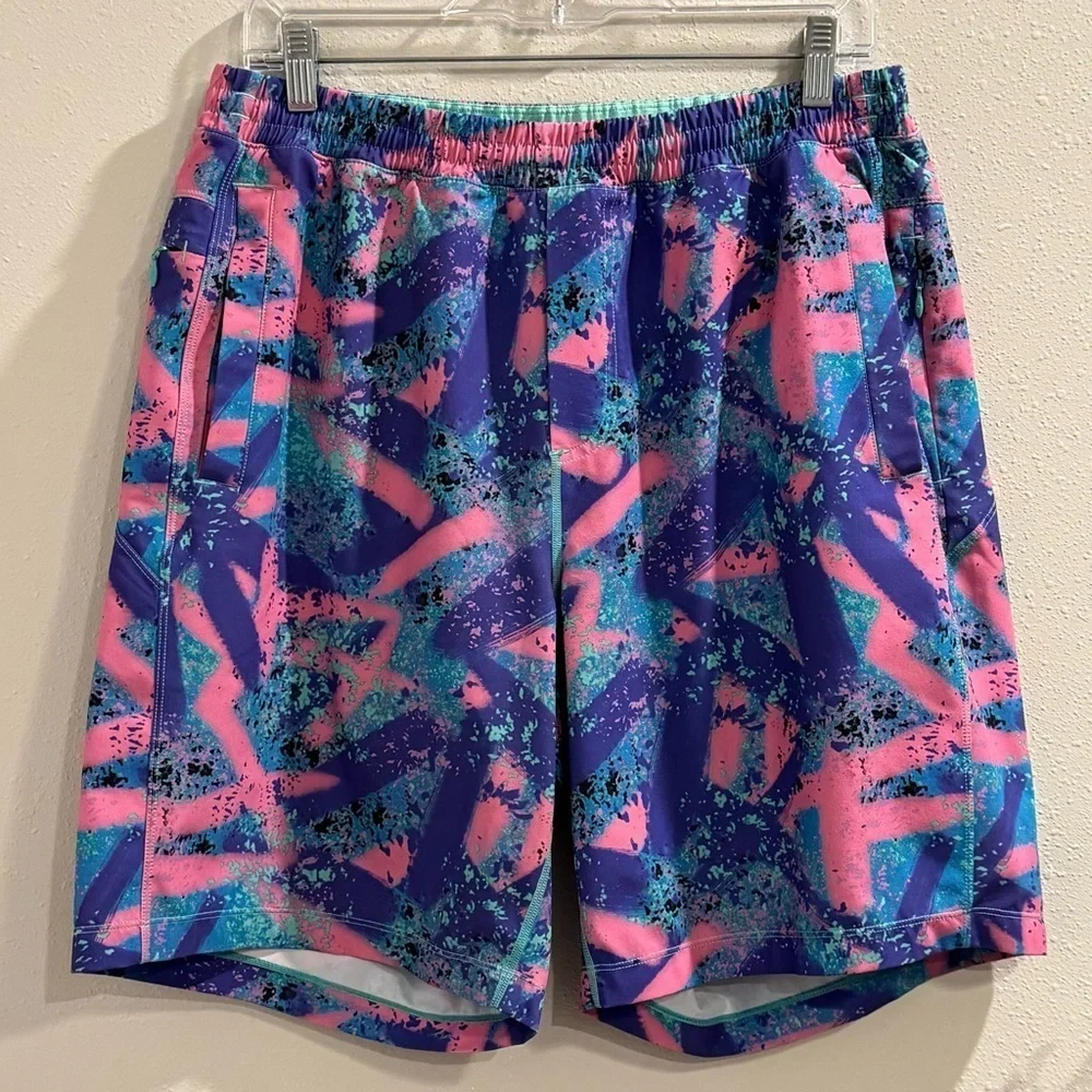 Birddogs Size XL Long Neon Retro Baysiders Lined Shorts Athletic Gym Performance